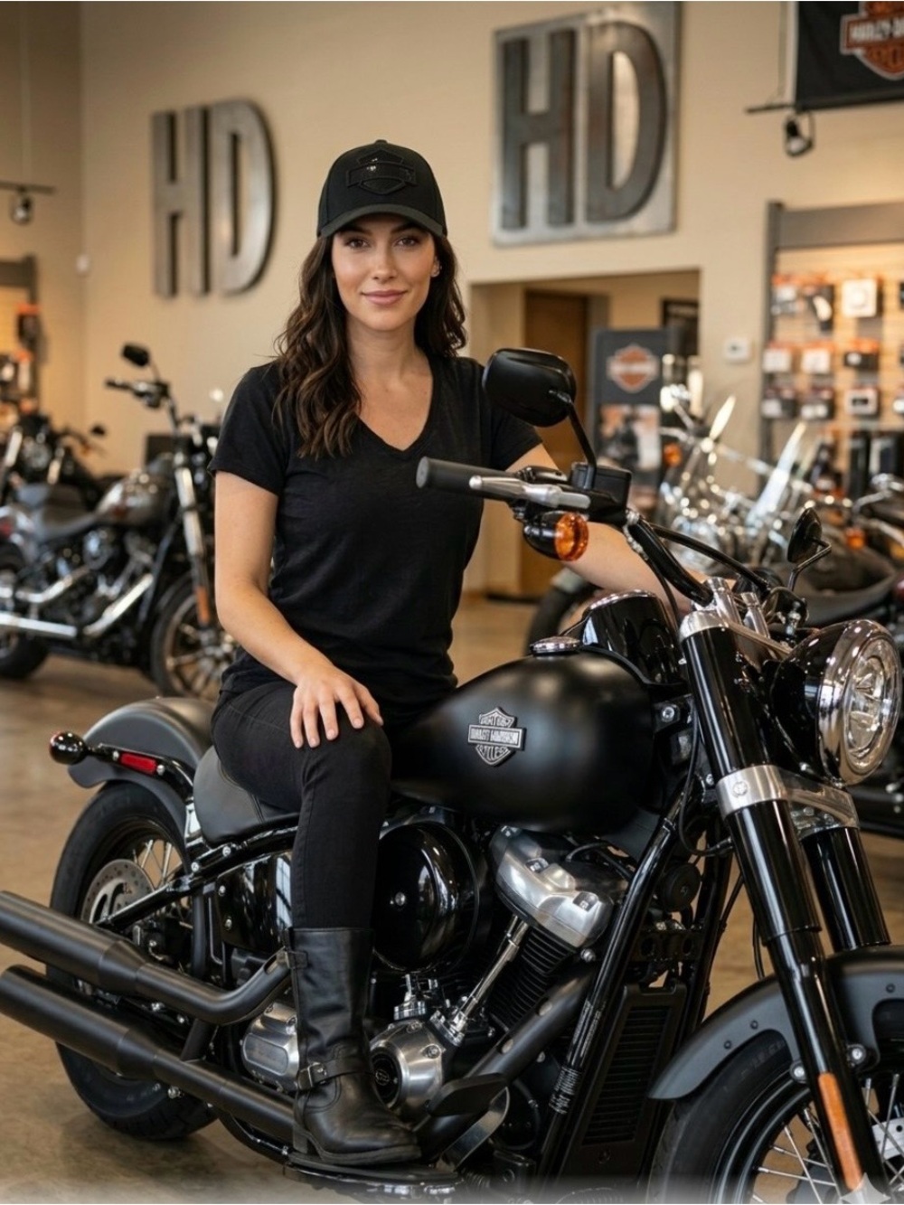 Harley-Davidson Women's Black Cap with sequins
